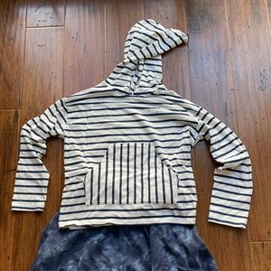Tea Girls Size Skirt (size 8) with Long Sleeve Striped Thin Hoodie (size 10)
